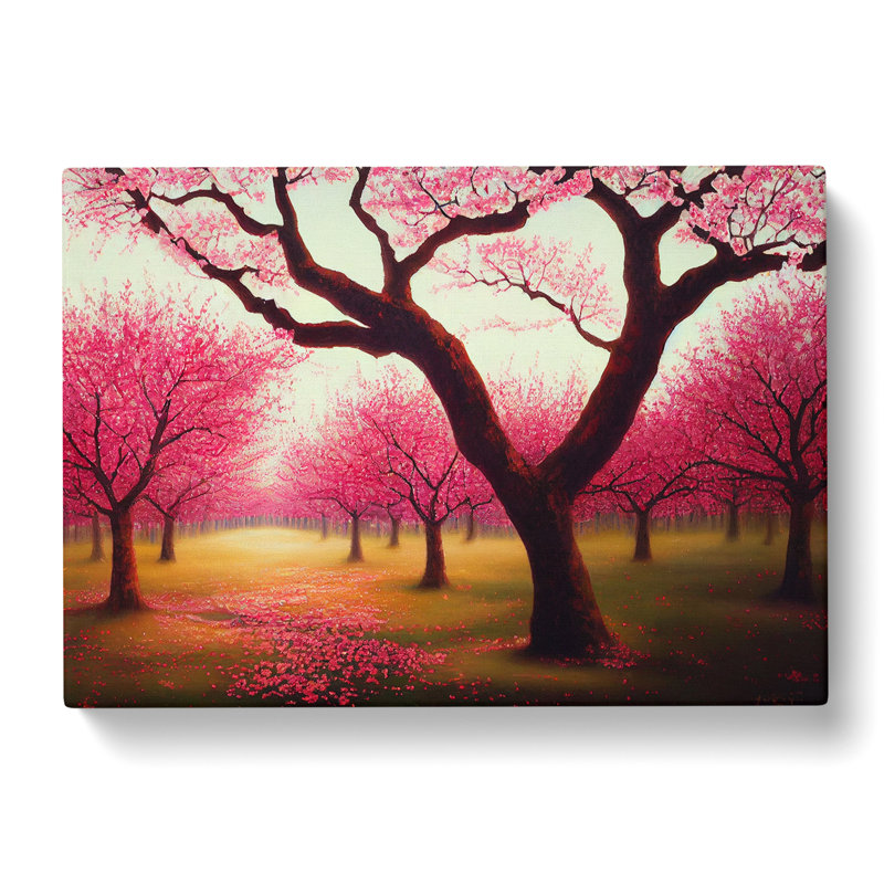 Picturesque Cherry Blossom Trees - Wrapped Canvas, 35cm H x 50cm W x 3cm D