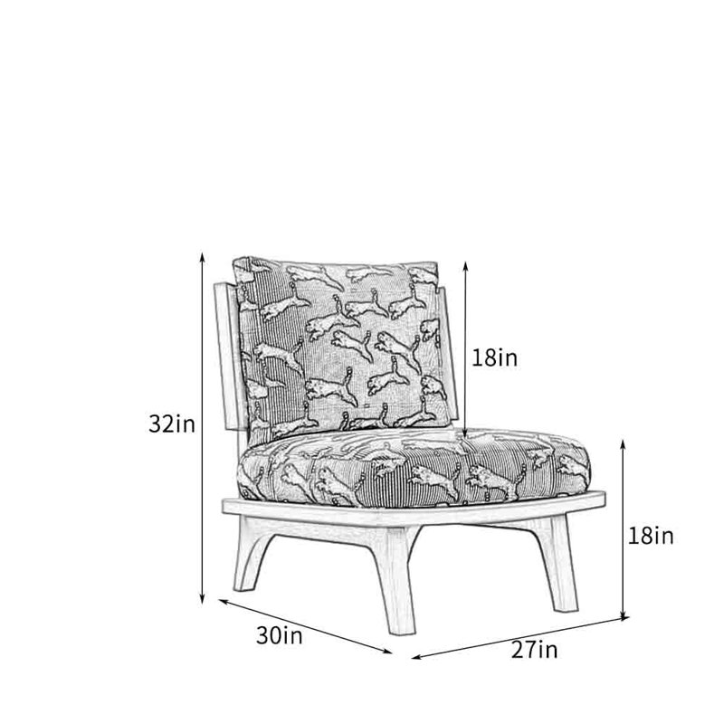 Wabi-sabi Style Solid Wood Single Leisure Chair.