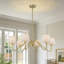 Lustre traditionnel en lin 6 lumières avec abat-jour en tissu blanc-300272503