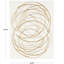 Décoration murale abstraite en métal à motif de cercles superposés en métal avec support en bois blanc
