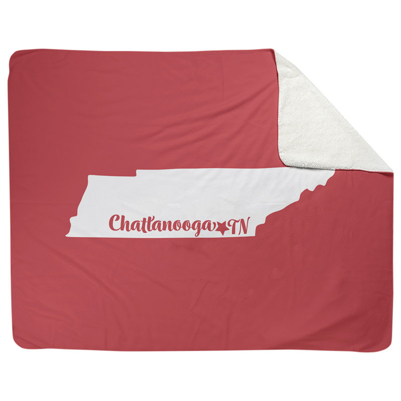 Jeté chattanooga tennessee polaire, l 52,5 po x L 62,5 po, Rouge