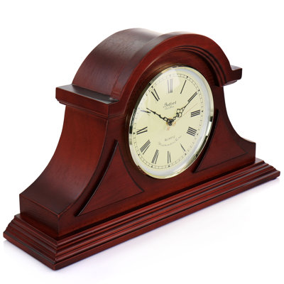 Roman Numeral Oak Solid Wood Quartz Movement / Crystal Tabletop Clock