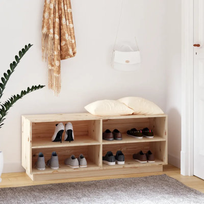 12 Pair Solid Wood Shoe Rack
