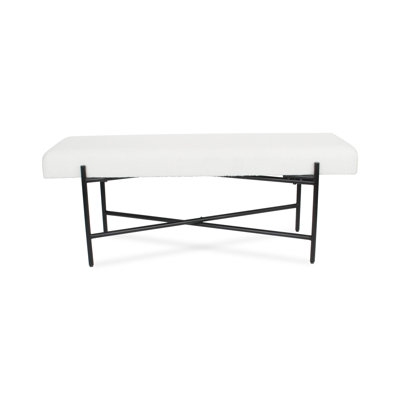 Jamond Tingri Modern White Cushion Top Entryway Bench by Wrought Studio