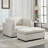 Linen 50" Wide Oversized Armchair with Ottoman-236306650