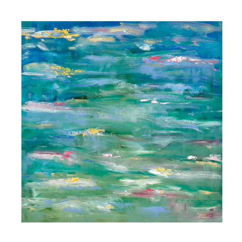 Art mural sur toile tendue - «Homage to Monet» de Meredith Howse pour décoration de salon, de chambre à coucher ou de bureau - 35 x 35