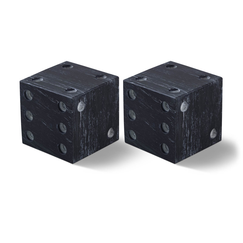Dice marbre figurines et sculptures abstraites, Noir, noir, noir, noir
