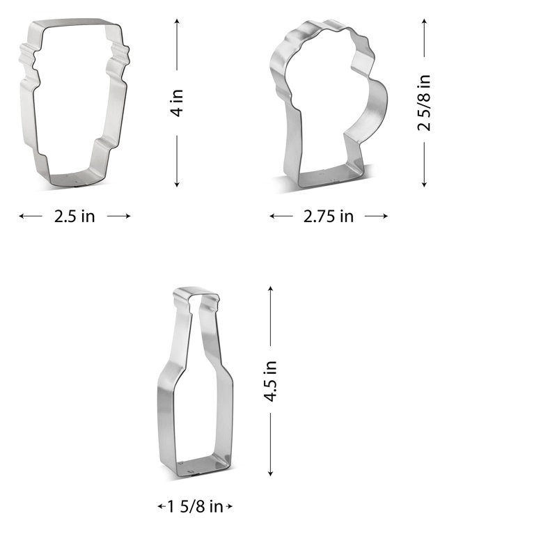 CookieCutter.com 3 -Piece Non-Stick Cookie Cutter