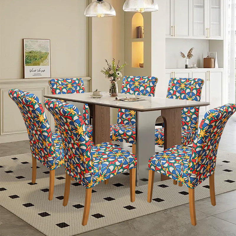 Housses de chaises de salle à manger extensibles, amovibles, lavables, housses de chaises, ensemble de 6, beige