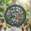 Panneau de vitrail en verre coloré champignon, H 12 po-365392807