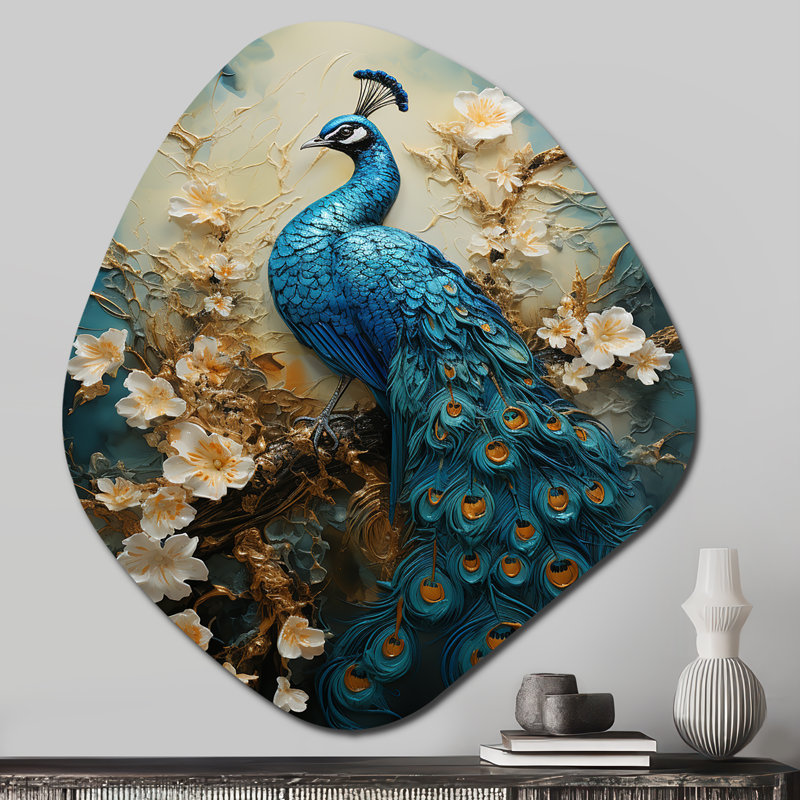 Décoration murale en métal Thamim - Peacock Nebula, H 28 po x l 25 po