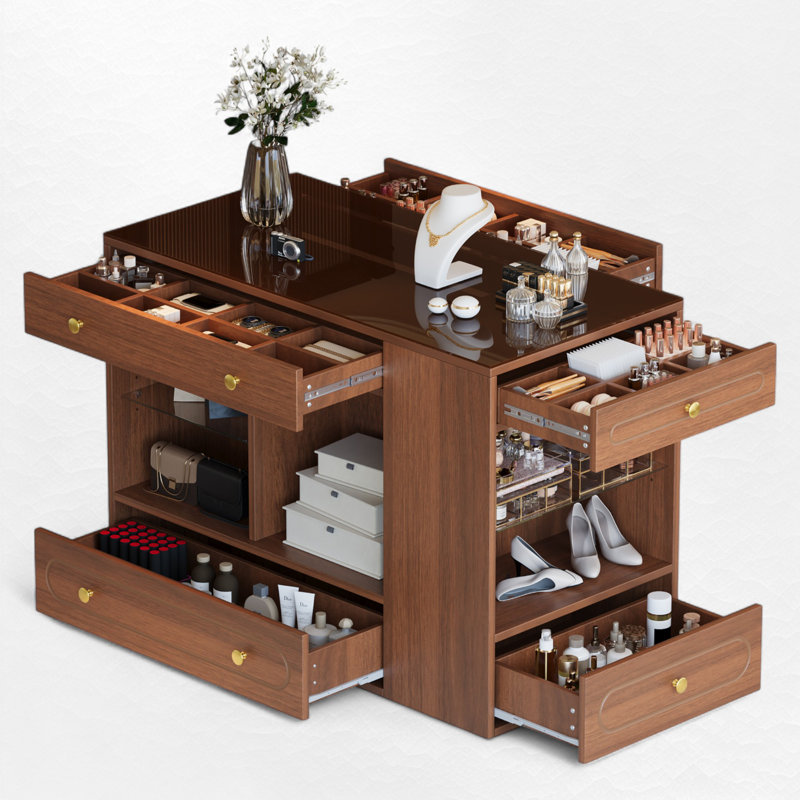 6-Drawer Closet Island, Walnut