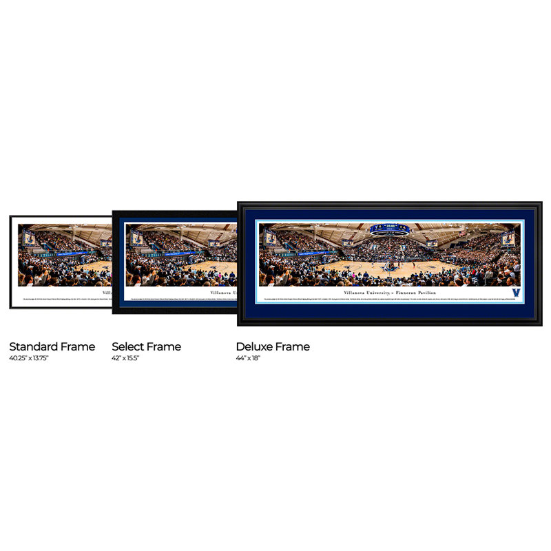 NCAA Villanova Basketball Panoramic Print, Black Floater Framed, 15.5" H x 42" W x 0.88" D