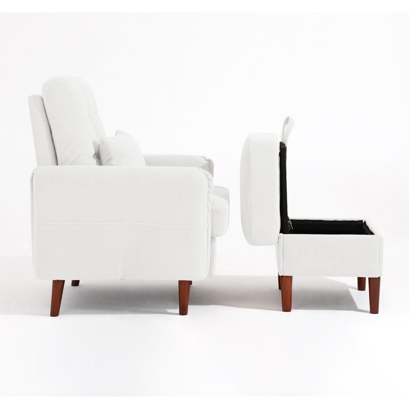 Upholstered Accent Chair, White