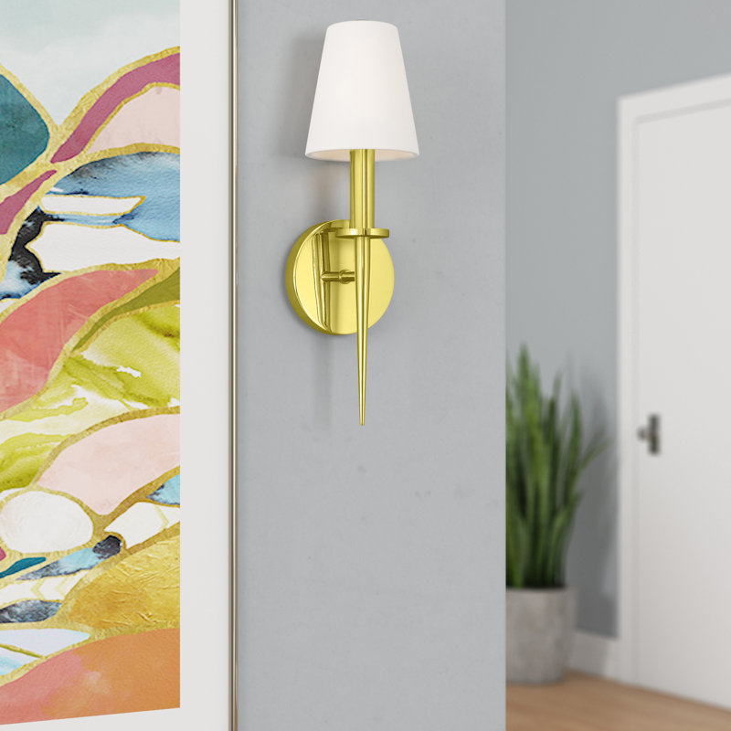 Luminaire mural 1 lumière Witten ADA, Laiton poli, H 14,5 po x l 4,25 po x P 3,95 po