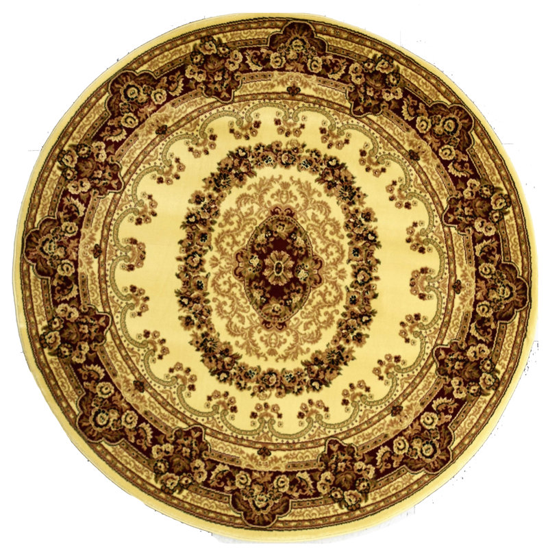 Gloucester Gilded Loom Oriental Cream Area Rug, Round 5'3"