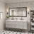 Molly Tempered Glass Metal Beveled Framed Wall Mounted Vanity Rectangular Mirror-108625544-108625522