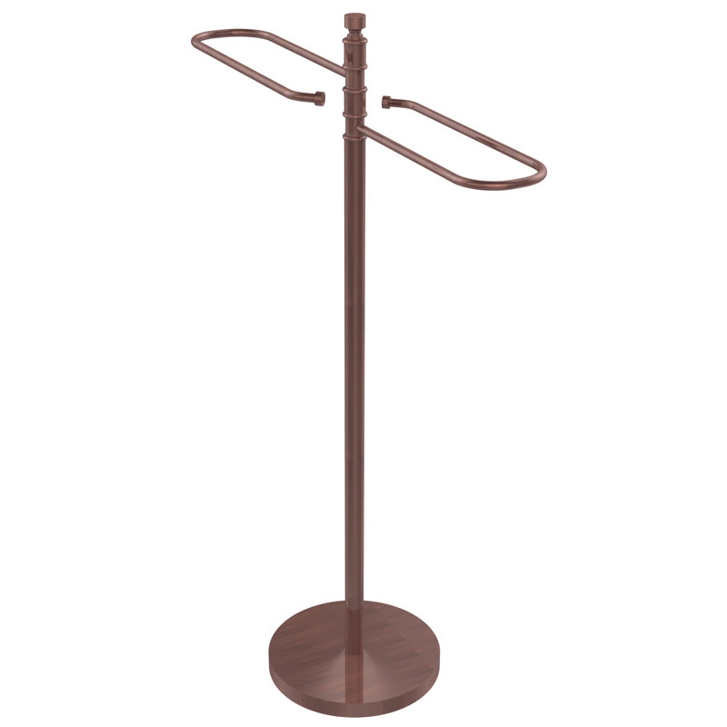 Porte-serviettes sur pied contemporain, Cuivre antique