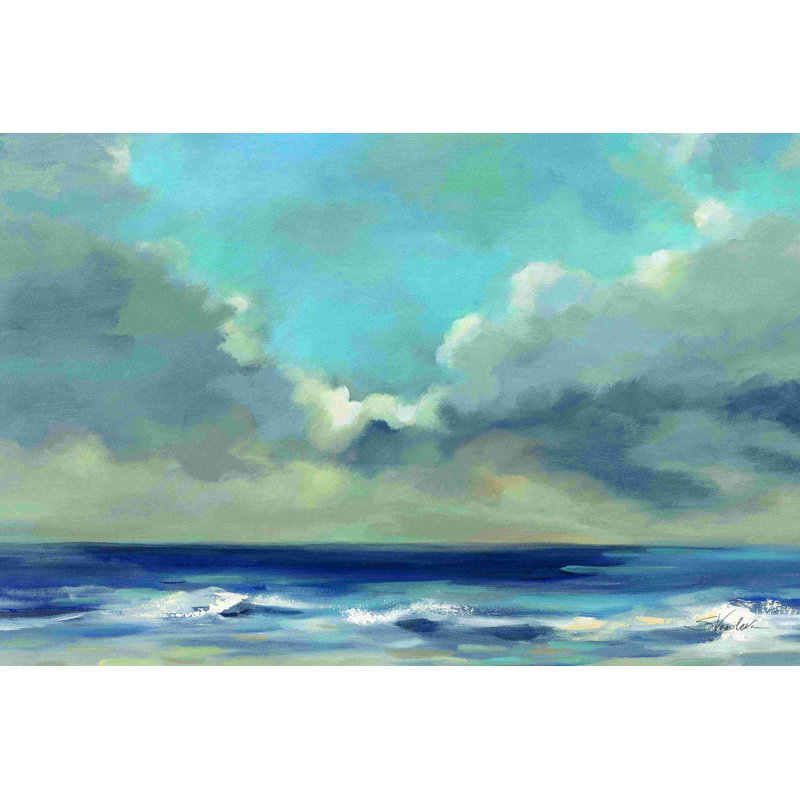 Ciel à travers les nuages par Silvia Vassileva - Peinture, H 8 po x l 12 po, Toile tendue