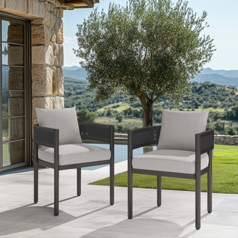Alexandria Outdoor Dining Chair With Cushions Set Of 2