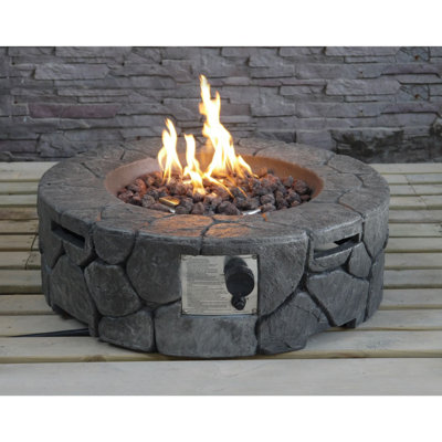 Coatsworth Round Polyresin Natural Gas Smokeless Fire Ring