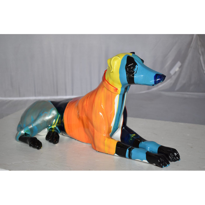 Modern Looking Greyhound Dog Statue Made Of Resin Size: 19" X 9" X 12"H