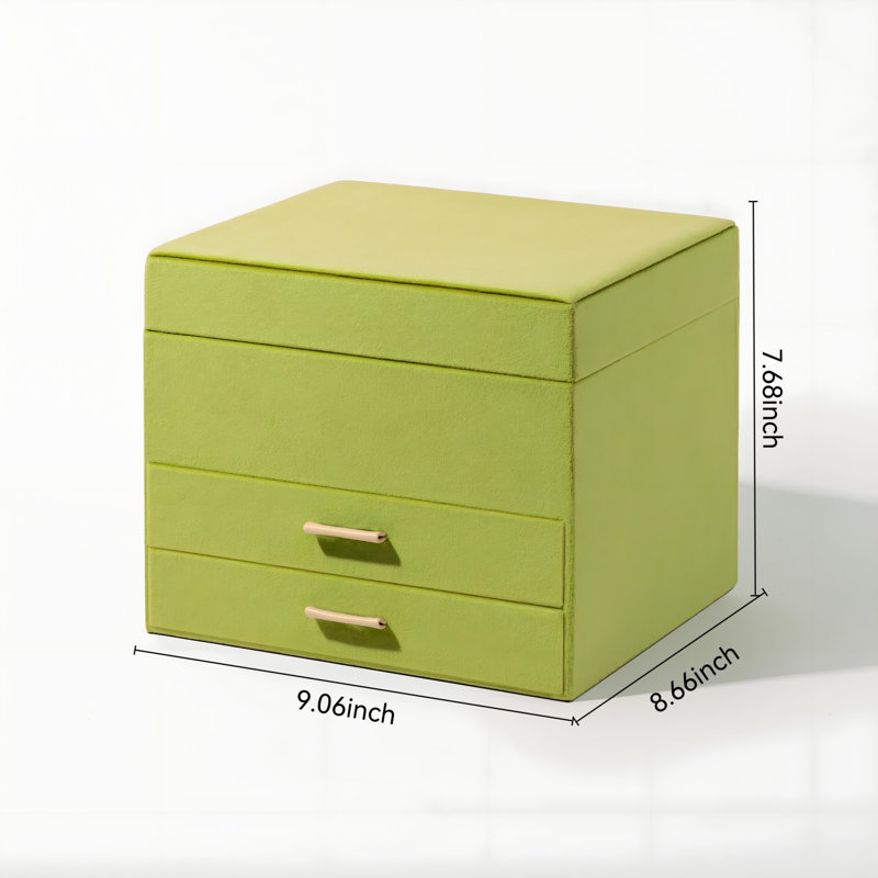 Classic Flannel Drawer Style Jewellery Box With Independent Partition Design, Soft, Delicate And Portable