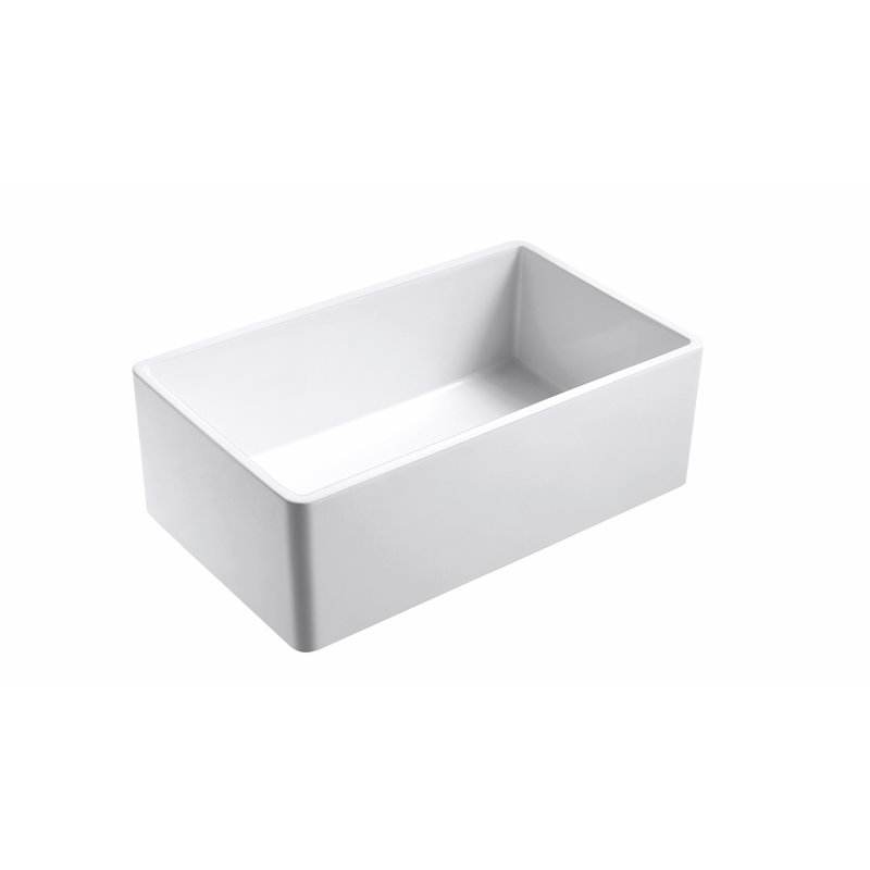Floretta 30" L x 18" W Farmhouse Kitchen Sink With Grid and Strainer