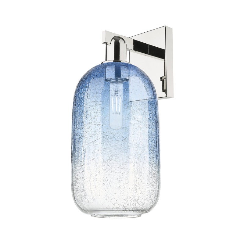 Maestas - 1 Light Wall Mount Sconce, Sapphire Blue, Polished Nickel