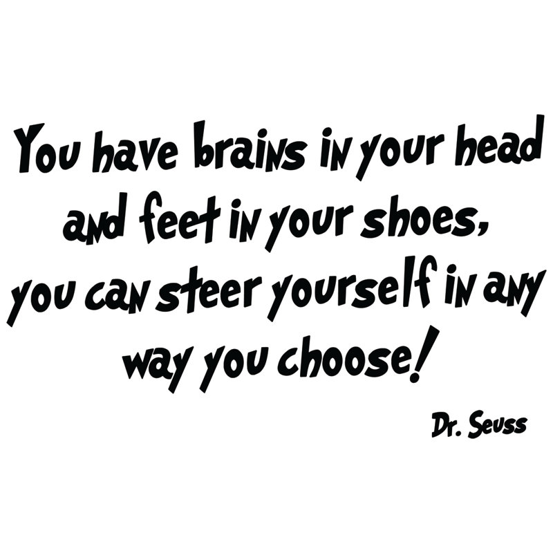 Adhésif décoratif Dr Seuss «You Have Brains in Your Head», Noir