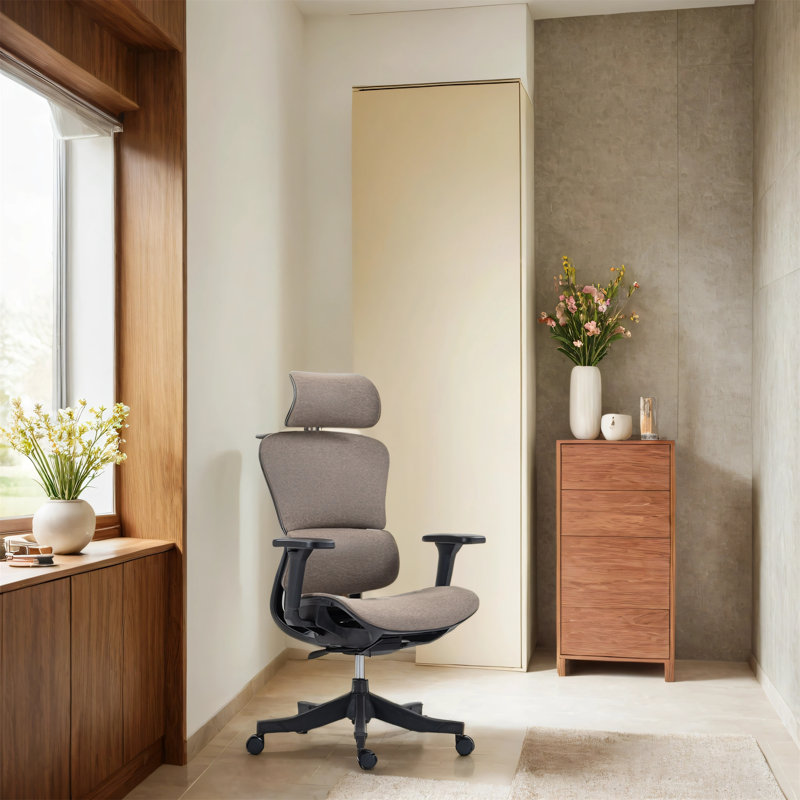 Luxury Ergonomic Office Chair With Adjustable Recline Angle And 360° Silent Casters For Smooth Gliding., Brown