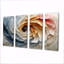 «Yellow and White Floral Spiraling Vortex», ensemble d'art mural spirales abstraites-675483011