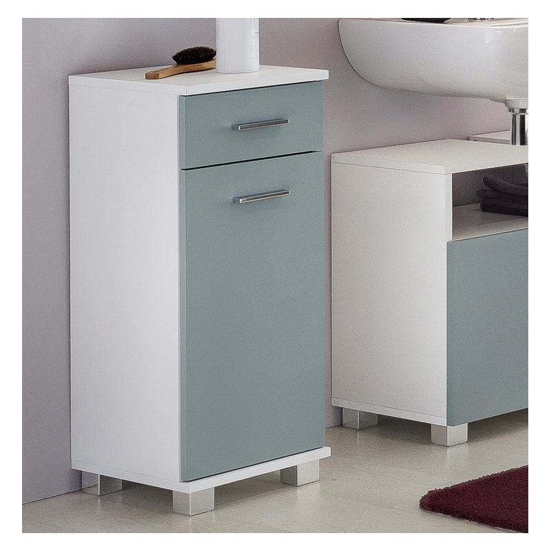 Lumo Bathroom Cabinet, White/Dusty Blue