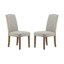 Ensemble de 2 chaises de salle à manger allongées grises avec garniture cloutée, chaises d'appoint traditionnelles sans accoudoirs et chaises à haut dossier, 39 po x 24 po-448307417