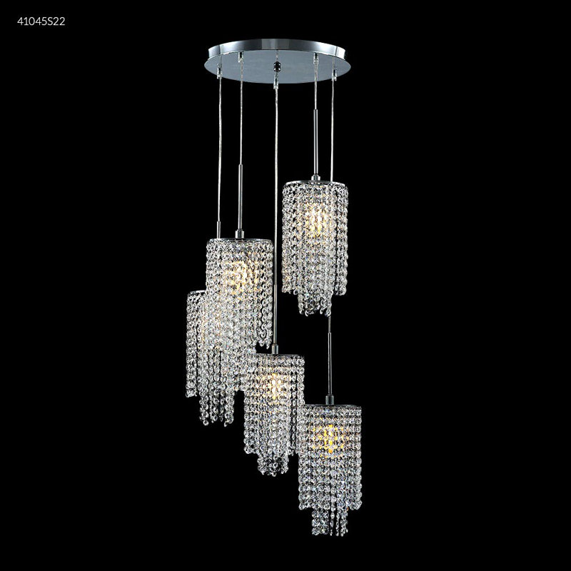 Contemporary 5 - Light Silver Cluster Pendant, Swarovski Strass