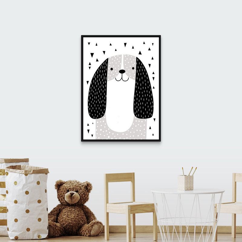 Art à motif mixte pour chien Sheard, Cadre flottant noir, H 40 po x l 30 po x P 1,75 po