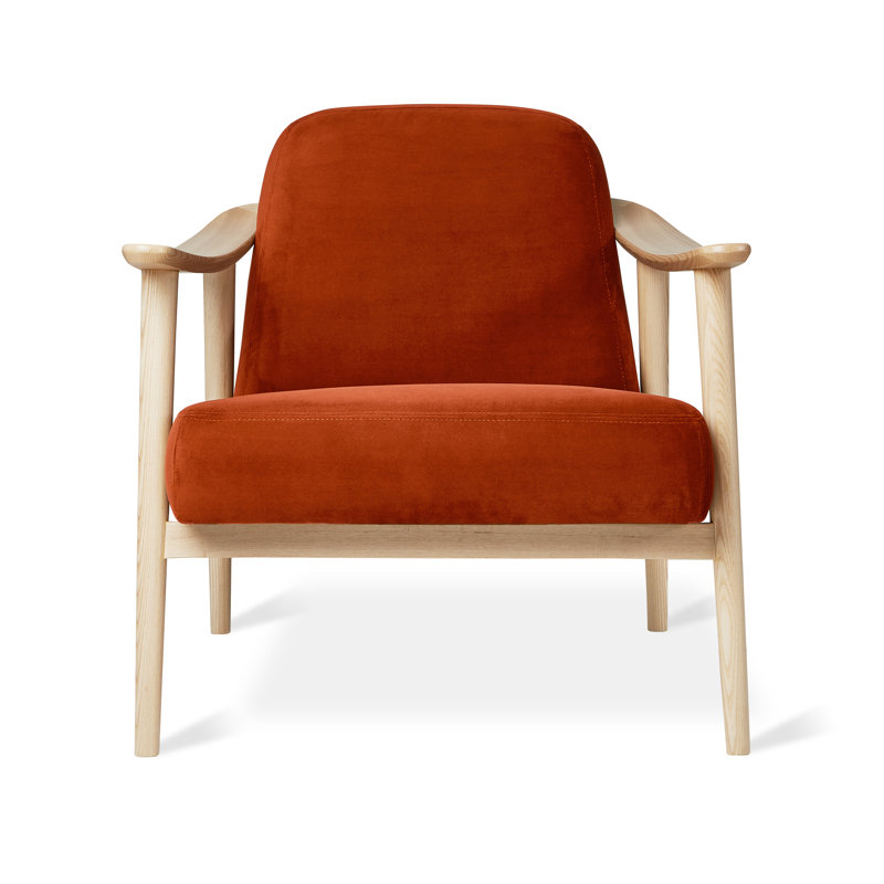 Chaise baltique, Bois de frêne naturel, Velours roux
