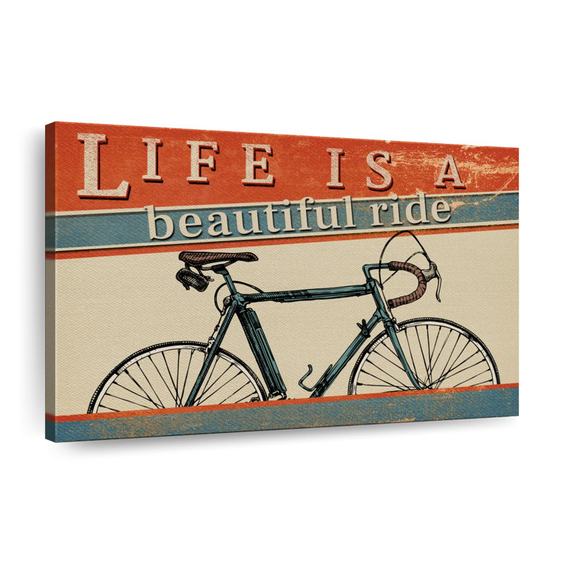 «Travel And Adventure Quotes Life Is A Beautiful Ride Quote», reproduction sur toile, H 8 po x l 12 po x P 1 po