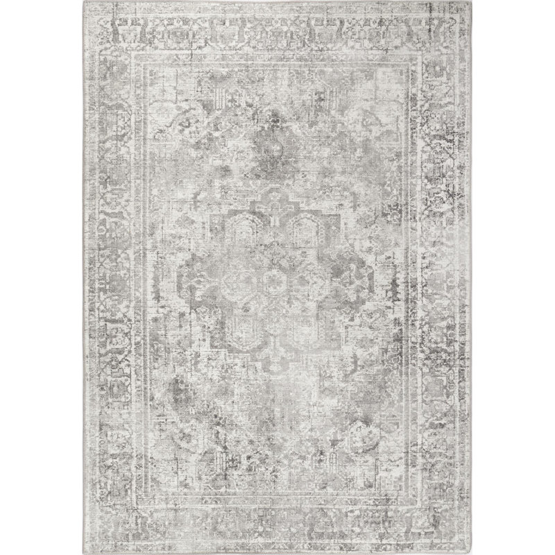 Tapis gris délavé rétro, Rectangle 8 pi 8 po x 12 pi