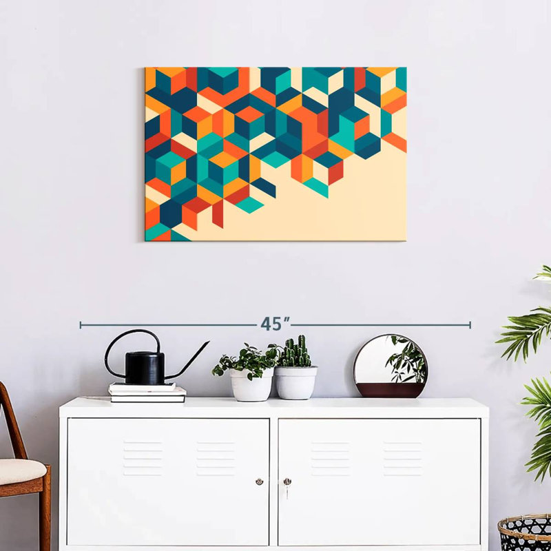 Avery Retro Cube Abstract, 20" H x 30" W