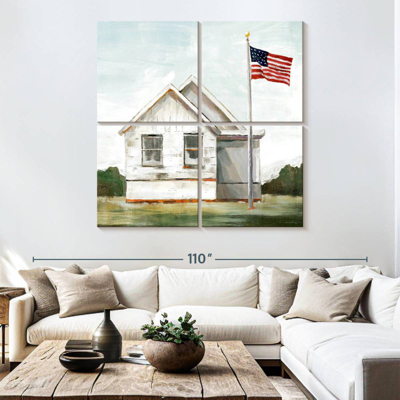 Lilie Hoisted American Flag, 74" H x 74" W