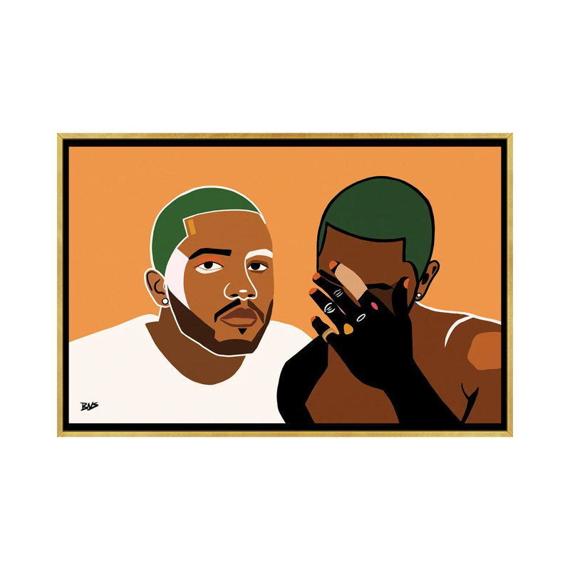 « Frank » par Bria Nicole-impression d’art graphique, Pas de tapis, H 18 po x l 26 po x P 1,5 po, Toile encadrée d'or