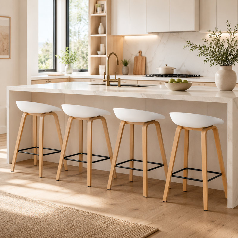 Tabouret de comptoir, Blanc