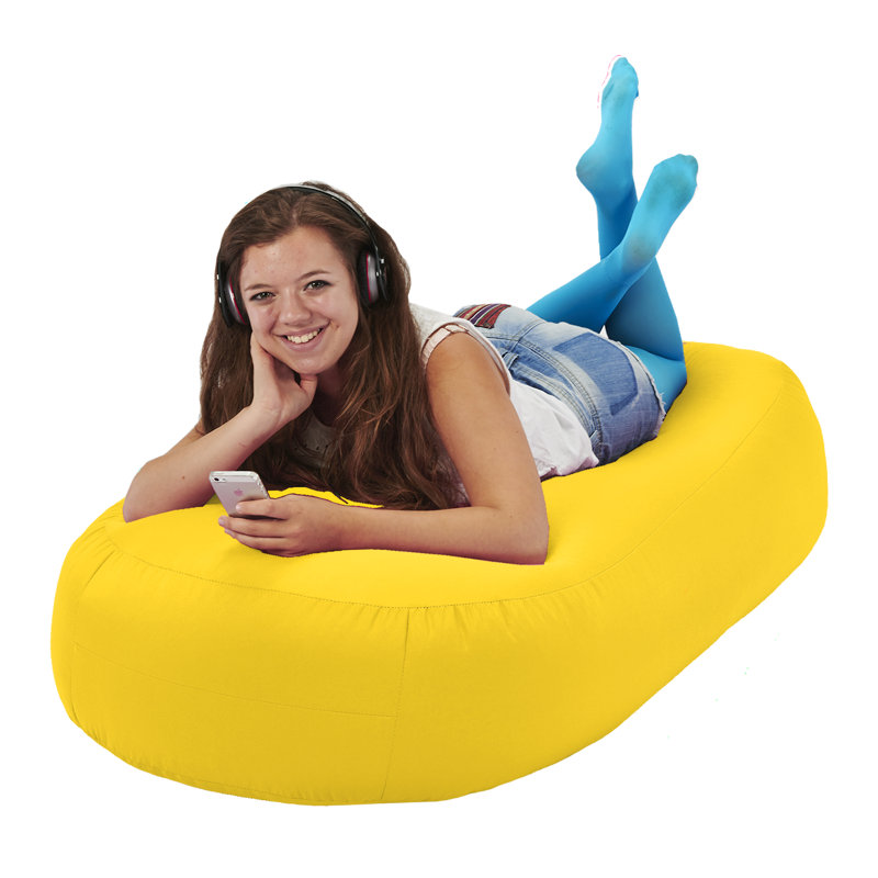 Polyester Outdoor Friendly Refillable Bean Bag Sofa, Yellow