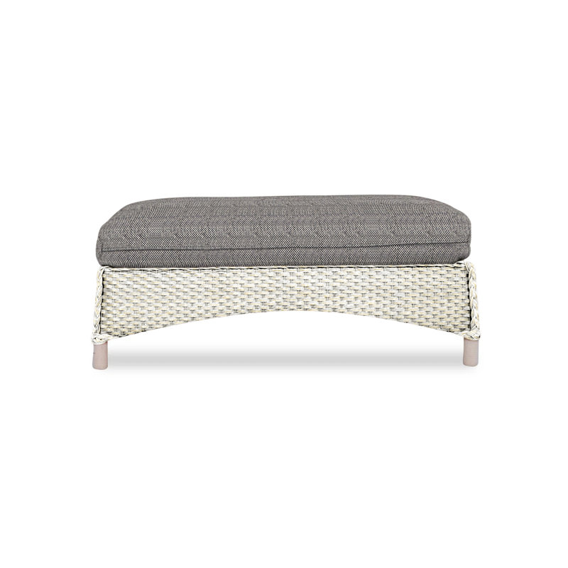 Mandalay Outdoor Ottoman, Rumba Stonewashed, White
