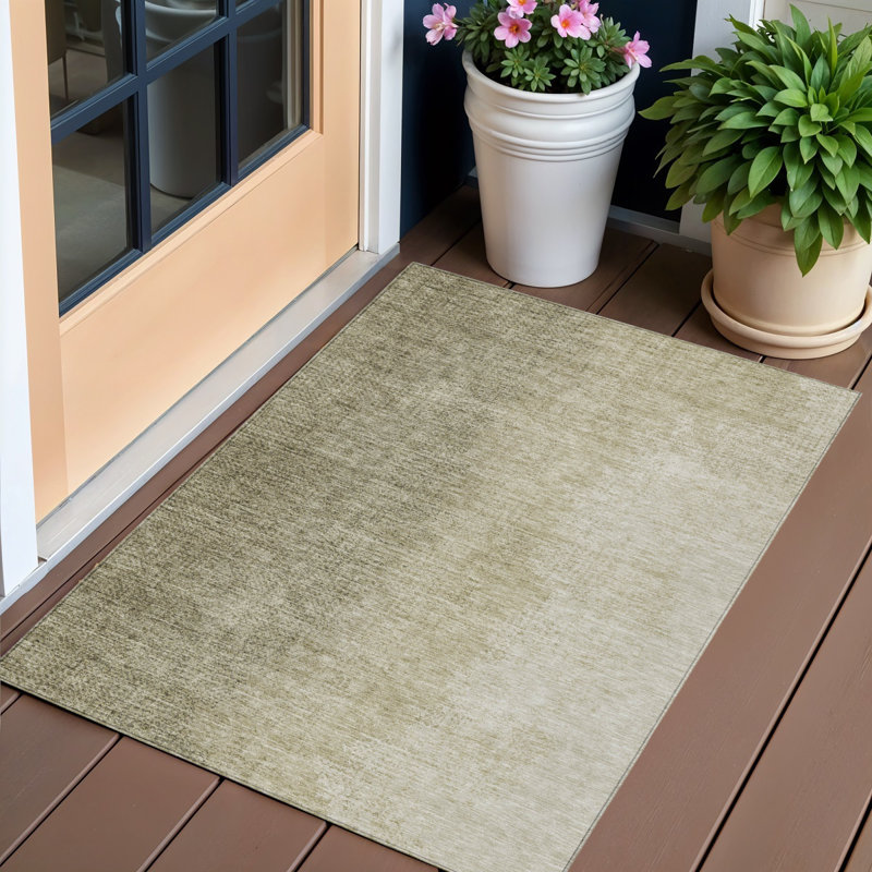 Tapis intérieur lavable abstrait beige et taupe 3 pi x 5 pi
