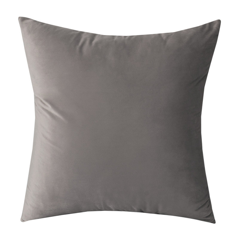 Housse de coussin carré en velours , Gris
