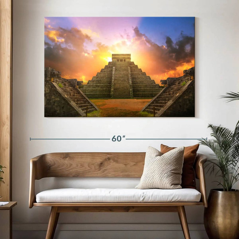 Javetta Sunset In Chichen Itza, 34" H x 51" W