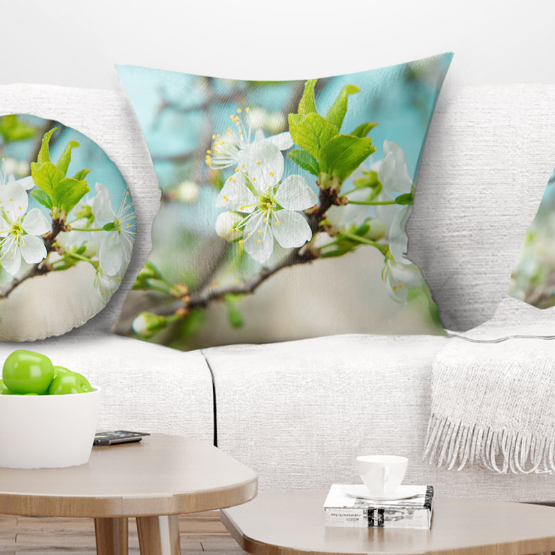 Coussin décoratif floral fleur n, 16 po x 1 po, Coussin décoratif