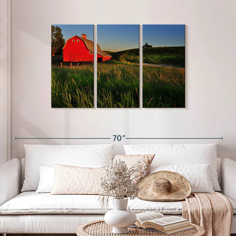Lilie Countryside Red Barn, 28" H x 45" W